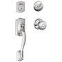 Schlage Camelot Sectional Single Cylinder Keyed Entry Handleset with Georgian Knob Bright Chrome