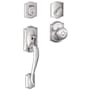 Schlage Camelot Sectional Single Cylinder Keyed Entry Handleset with Georgian Knob with Decorative Camelot Trim Bright Chrome