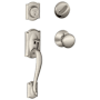 Schlage Camelot Sectional Single Cylinder Keyed Entry Handleset with Plymouth Knob Satin Nickel