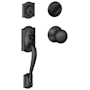 Schlage Camelot Sectional Single Cylinder Keyed Entry Handleset with Plymouth Knob Matte Black