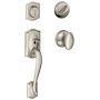 Schlage Camelot Sectional Single Cylinder Keyed Entry Handleset with Siena Knob Satin Nickel