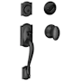 Schlage Camelot Sectional Single Cylinder Keyed Entry Handleset with Siena Knob Matte Black