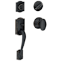 Schlage Camelot Sectional Single Cylinder Keyed Entry Handleset with Siena Knob Aged Bronze