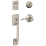 Schlage Century Left Handed Sectional Single Cylinder Keyed Entry Handleset with Accent Lever Satin Nickel