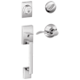 Schlage Century Left Handed Sectional Single Cylinder Keyed Entry Handleset with Accent Lever Bright Chrome