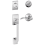 Schlage Century Left Handed Sectional Single Cylinder Keyed Entry Handleset with Accent Lever Satin Chrome