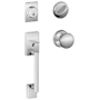 Schlage Century Sectional Single Cylinder Keyed Entry Handleset with Andover Knob Satin Chrome