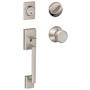 Schlage Century Sectional Single Cylinder Keyed Entry Handleset with Bowery Knob Satin Nickel
