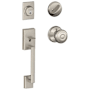 Schlage Century Sectional Single Cylinder Keyed Entry Handleset with Georgian Knob Satin Nickel