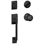 Schlage Century Sectional Single Cylinder Keyed Entry Handleset with Georgian Knob Matte Black