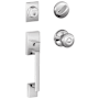 Schlage Century Sectional Single Cylinder Keyed Entry Handleset with Georgian Knob Polished Chrome