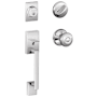 Schlage Century Sectional Single Cylinder Keyed Entry Handleset with Georgian Knob Bright Chrome
