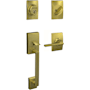 Schlage Century Sectional Single Cylinder Keyed Entry Handleset with Latitude Lever and Decorative Century Trim Satin Brass