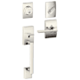 Schlage Century Sectional Single Cylinder Keyed Entry Handleset with Latitude Lever and Decorative Century Trim Polished Nickel