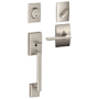 Schlage Century Sectional Single Cylinder Keyed Entry Handleset with Latitude Lever and Decorative Century Trim Satin Nickel