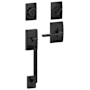 Schlage Century Sectional Single Cylinder Keyed Entry Handleset with Latitude Lever and Decorative Century Trim Matte Black