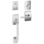 Schlage Century Sectional Single Cylinder Keyed Entry Handleset with Latitude Lever and Decorative Century Trim Polished Chrome