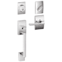 Schlage Century Sectional Single Cylinder Keyed Entry Handleset with Latitude Lever and Decorative Century Trim Bright Chrome