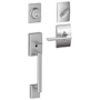 Schlage Century Sectional Single Cylinder Keyed Entry Handleset with Latitude Lever and Decorative Century Trim Satin Chrome