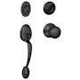 Schlage Plymouth Sectional Single Cylinder Keyed Entry Handleset with Plymouth Knob Matte Black