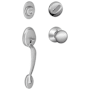 Schlage Plymouth Sectional Single Cylinder Keyed Entry Handleset with Plymouth Knob Satin Chrome