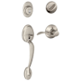 Schlage Plymouth Right Handed Sectional Single Cylinder Keyed Entry Handleset with Accent Lever Satin Nickel