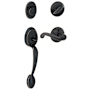 Schlage Plymouth Left Handed Sectional Single Cylinder Keyed Entry Handleset with Flair Lever Aged Bronze