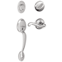 Schlage Plymouth Right Handed Sectional Single Cylinder Keyed Entry Handleset with Flair Lever Bright Chrome