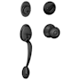 Schlage Plymouth Sectional Single Cylinder Keyed Entry Handleset with Georgian Knob Matte Black