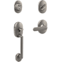 Schlage Remsen Sectional Single Cylinder Keyed Entry Handleset with Davlin Interior Lever Satin Nickel