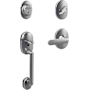 Schlage Remsen Sectional Single Cylinder Keyed Entry Handleset with Davlin Interior Lever Bright Chrome