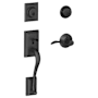 Schlage Addison Double Cylinder Handleset with Left Handed Interior Accent Lever from the F-Series Matte Black