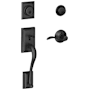 Schlage Accent Right Handed Double Cylinder Keyed Entry Handleset with Addison Rose from the F-Series Matte Black