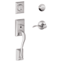 Schlage Addison Double Cylinder Handleset with Left Handed Interior Accent Lever from the F-Series Bright Chrome