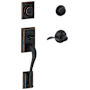 Schlage Accent Right Handed Double Cylinder Keyed Entry Handleset with Addison Rose from the F-Series Aged Bronze
