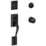 Schlage Addison Collection Double Cylinder Entrance Handleset with Andover Interior Knob Aged Bronze