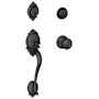 Schlage Brookshire Double Cylinder Handleset with Interior Georgian Knob from the F-Series Matte Black