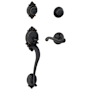 Schlage Brookshire Double Cylinder Handleset with Right Handed Interior Flair Lever from the F-Series Aged Bronze