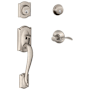 Schlage Double Cylinder Sectional Handleset with Left Handed Accent Interior Pack from the Camelot Collection Satin Nickel