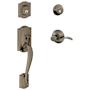 Schlage Double Cylinder Sectional Handleset with Left Handed Accent Interior Pack from the Camelot Collection Antique Pewter