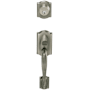 Schlage Double Cylinder Camelot Handleset with Siena Interior Knob from the F-Series Antique Pewter