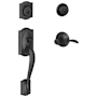 Schlage Double Cylinder Sectional Handleset with Left Handed Accent Interior Pack from the Camelot Collection Matte Black