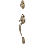 Schlage Plymouth Double Cylinder Sectional Handleset with Left Handed Accent Lever Antique Brass