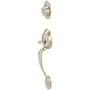 Schlage Plymouth Double Cylinder Sectional Handleset with Left Handed Accent Lever Satin Nickel