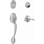 Schlage Plymouth Double Cylinder Sectional Handleset with Left Handed Accent Lever Satin Chrome