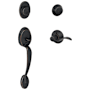 Schlage Plymouth Double Cylinder Sectional Handleset with Left Handed Accent Lever Aged Bronze