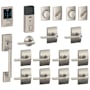 Schlage Century Complete House Door Hardware Package with Latitude Interior Levers and Connect Touchscreen Keyless Entry and Single Cylinder Exterior Front Door Handleset Satin Nickel