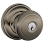 Schlage Andover Storeroom Door Knob Set with Decorative Andover Rose from the F-Series Antique Pewter