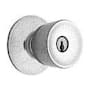 Schlage Storeroom Bell Knobset with Easy Installation and Adjustable Backset Satin Chrome