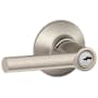 Schlage Broadway Single Cylinder Keyed Entry Storeroom Door Lever Set Satin Nickel